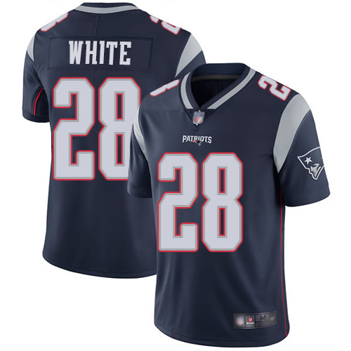 New England Patriots Football #28 Vapor Limited Navy Blue Men James White Home NFL Jersey